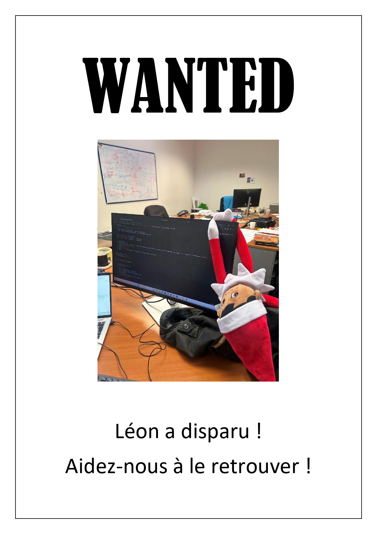 mercredi 10 décembre :Léon a disparu depuis plusieurs jours...