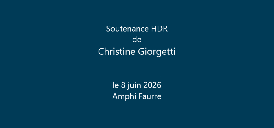 Soutenance HDR de Christine Giorgetti